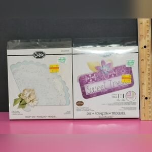 Sizzix Bigz Dies Set Of 2 Ornate Fan 656558 & Place Card & Flowers 657722 (0542)